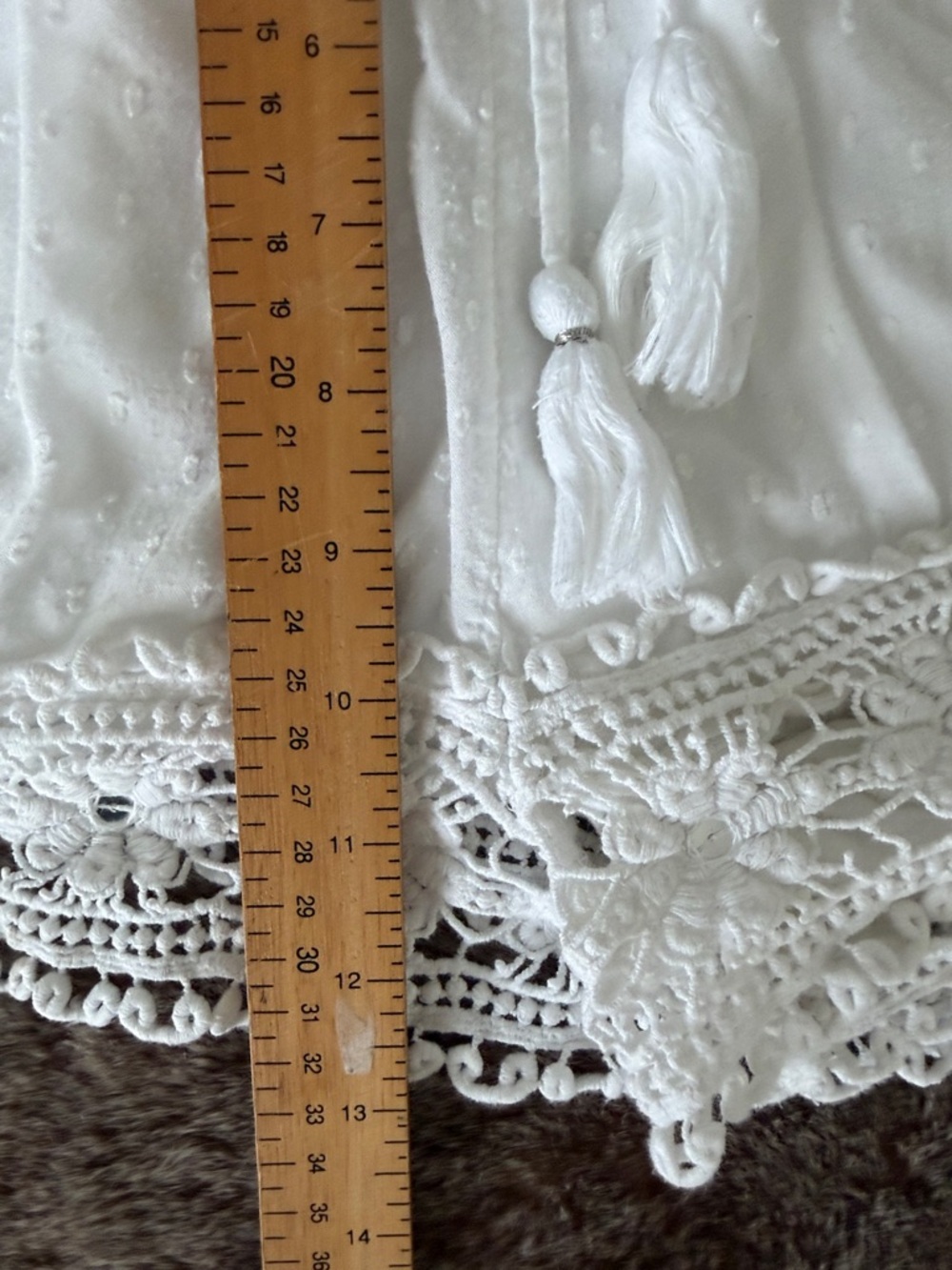 American Eagle Outfitters White High-Waist Crochet cotton Lace Comfy Shorts M - Picture 9 of 11